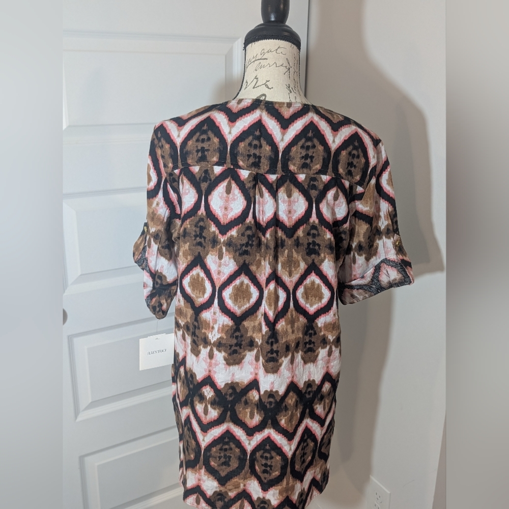 Ellen Tracy Multicolor Patterned Blouse Size M - Picture 3 of 9